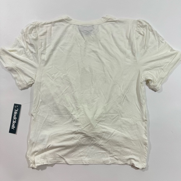 New ModCloth A Twist of Fun Knit Top Ivory Shirt - Picture 3 of 7